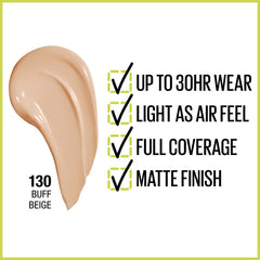 Maybelline fond de teint échantillon de texture lumineuse pour application fluide.