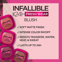 MAYBELLINE Infallible Fard à Joues Poudre, pigmentations modulables et fini mat, sans surcharge.