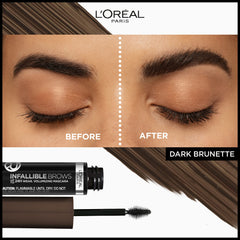 Maybelline Infallible sourcils mascara volume 24h: brosse 3D micro-grip pour densifier.