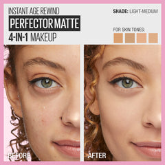 MAYBELLINE Instant Age Rewind 4-en-1 Matte – application au doigt pour effet léger et naturel
