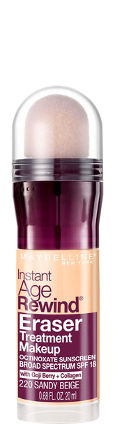 Maybelline Instant Age Rewind Eraser avec appliateur micro-correcteur, lissant les irrégularités.