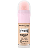 Maybelline Instant Perfector Glow avec embout éponge intégré, fini lumineux naturel.