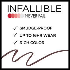 Maybelline Liner Infallible Never Fail, smudgeur intégré pour un effet charbonneux