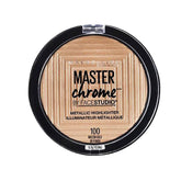 Maybelline Master Chrome Molten Gold – poudre hi-lightage pour un éclat métallique durable.