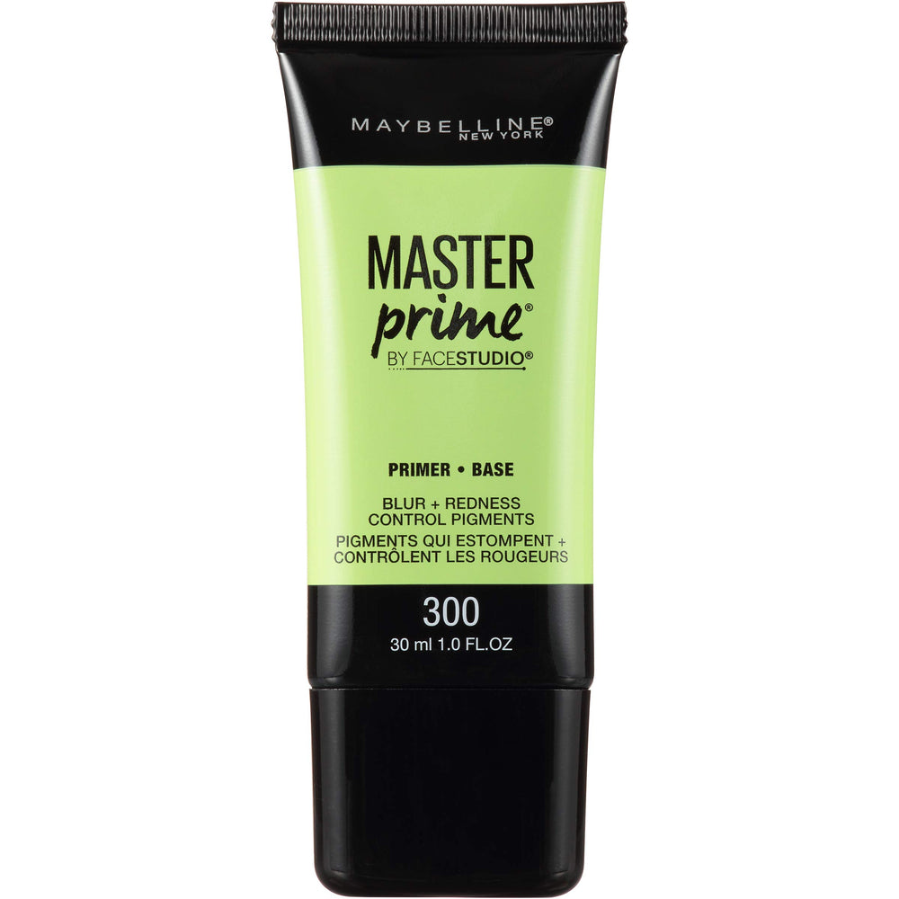 Maybelline Master Prime réduit visuellement la rougeur pour un teint homogène.