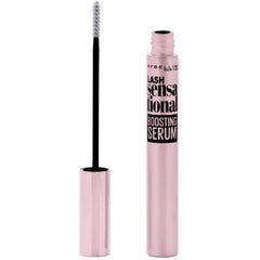 Maybelline Lash Sensational Serum, emballage et étiquette, prêt à nourrir vos cils avant le maquillage.