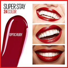 Maybelline Super Stay 24, Rouge Optique, sans transfert toute la journée