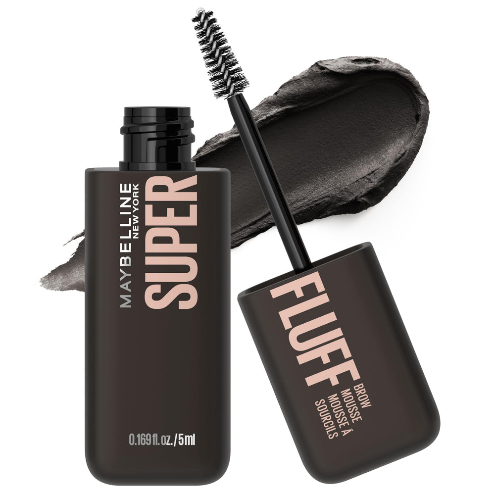 Maybelline Superfluff Mousse Sourcils avec brosse fluffy pour volume naturel.