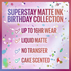 MAYBELLINE SuperStay Matte Ink édition anniversaire pour look festif et vibrant.