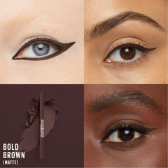 Maybelline TattooStudio crayon yeux – teinte brun intense pour un regard chaleureux.