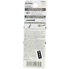 Maybelline Unstoppable Espresso pencil cap closeup, smudge-proof core protection.