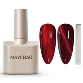 Vernis gel MAYCHAO Cat Eye Burgundy, bouteille avec effet magnetique pour manicure durable.
