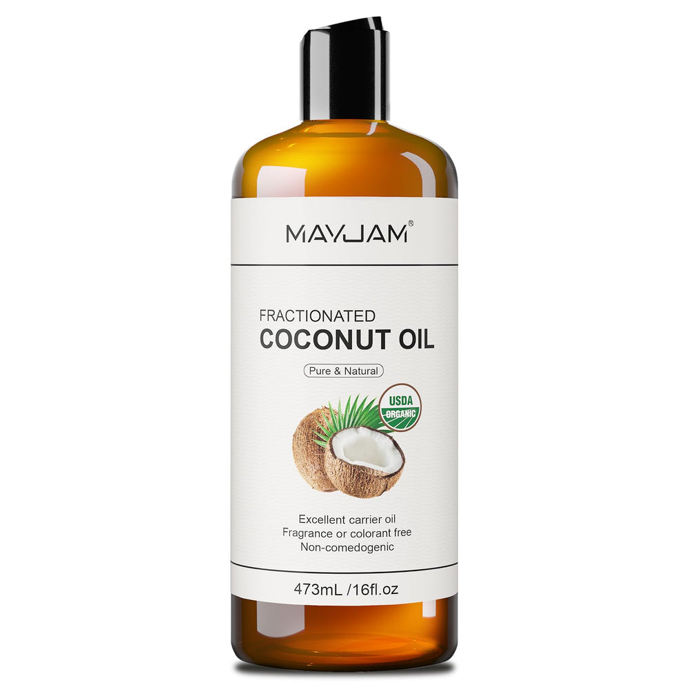 MAYJAM huile coco fractionnée bouteille : hydratation légère pour visage et corps