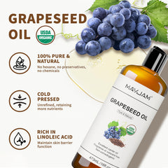 MAYJAM huile-graines-raisin visage : pénètre rapidement pour nourrir la peau.