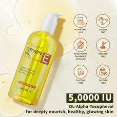 MayJAM huile vitamine E, massage corporel et hydratation