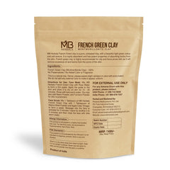MB Herbals argile verte française emballage moderne pour une utilisation domestique du masque.