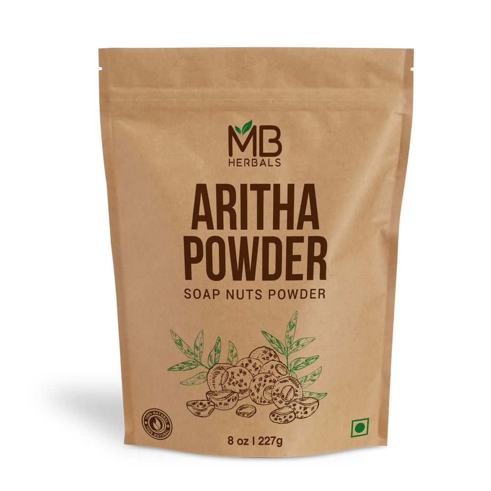 MB Herbals Aritha Powder, Bouteille 8oz : nettoyage naturel pour cheveux et peau.