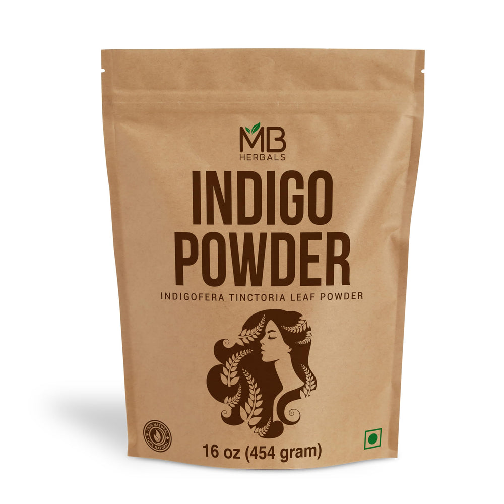 MB Herbals Indigo Poudre: feuilles Indigofera pour coloration naturelle bleu profond des cheveux
