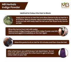 MB Herbals Indigo Powder préparation de pâte pour application capillaire naturelle.