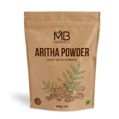 MB Herbals Aritha en bouteille, nettoie en douceur les cheveux et le corps.
