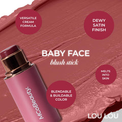 MCoBeauty Baby Face Stick sur les lèvres pour un effet bonne mine léger.