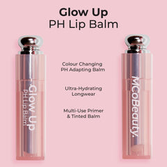 Texture crème du baume à lèvres MCoBeauty Glow Up pour lèvres douces et hydratées.
