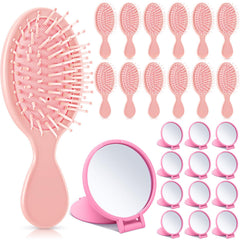 Meanplan ensemble de 24 brosses mini démêlantes roses pour démêlage rapide.
