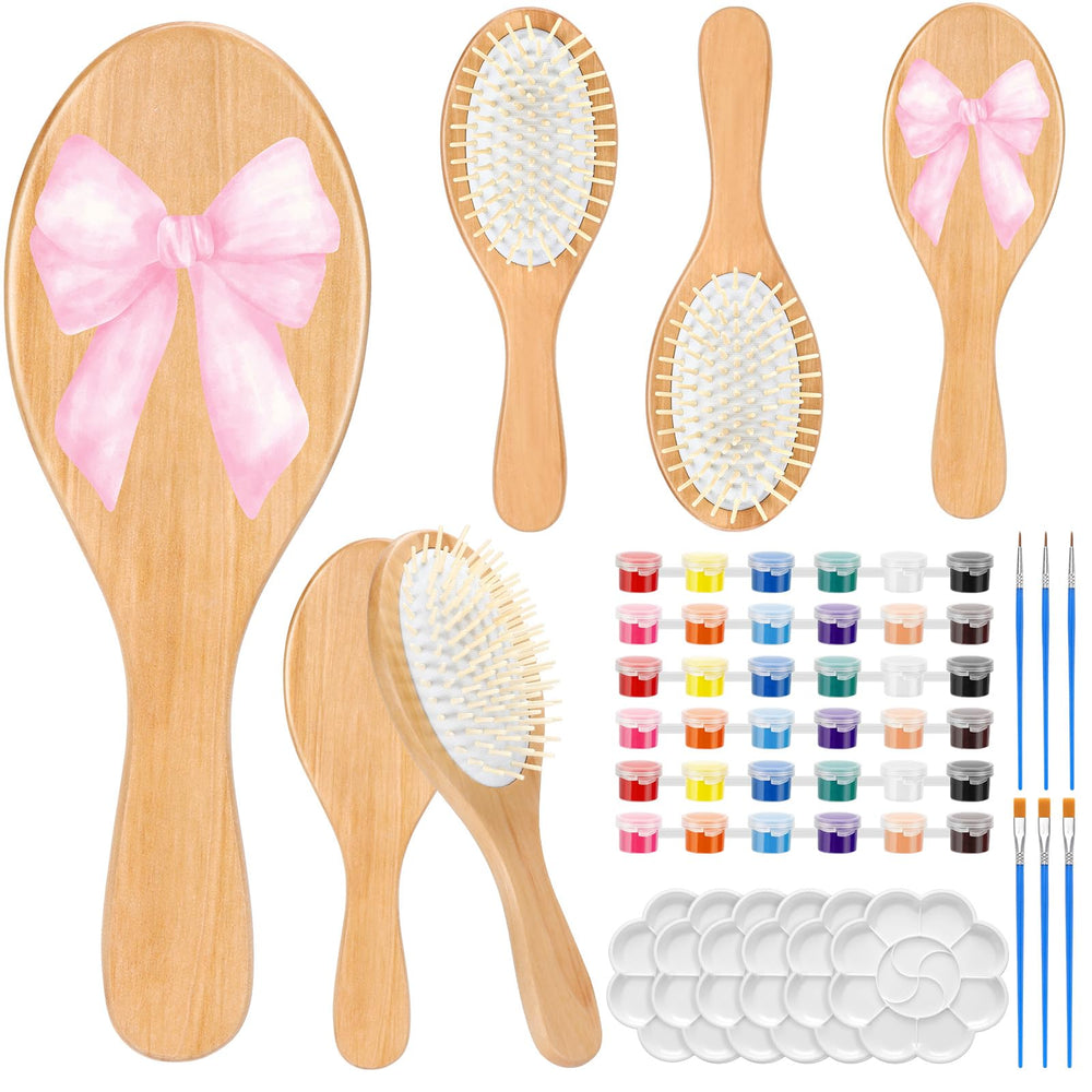 Meanplan ensemble brosses cheveux bois à peindre: personnalisation créative pour votre routine capillaire.