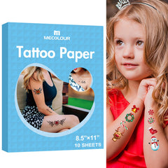 MECOLOUR papier tatouage temporaire – impression laser pour designs personnalisés sur peau.