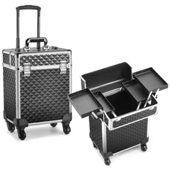 Mecucasi mallette coiffure roulante avec 4 tiroirs pour organiser outils.