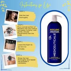 Cheveux propres après rinçage avec Bioclenz, nettoyage en douceur.