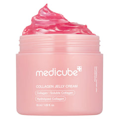 Medicube Collagen Jelly Cream flacon clair montrant une hydratation légère et efficace.