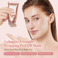 Medicube masque d'enveloppement collagène nuit visage formule hydratante renforçant barrière cutanée