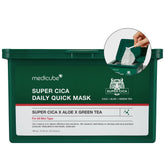 masque medicube Super Cica Daily Visage 60 secondes : rafraîchissant et apaisant.