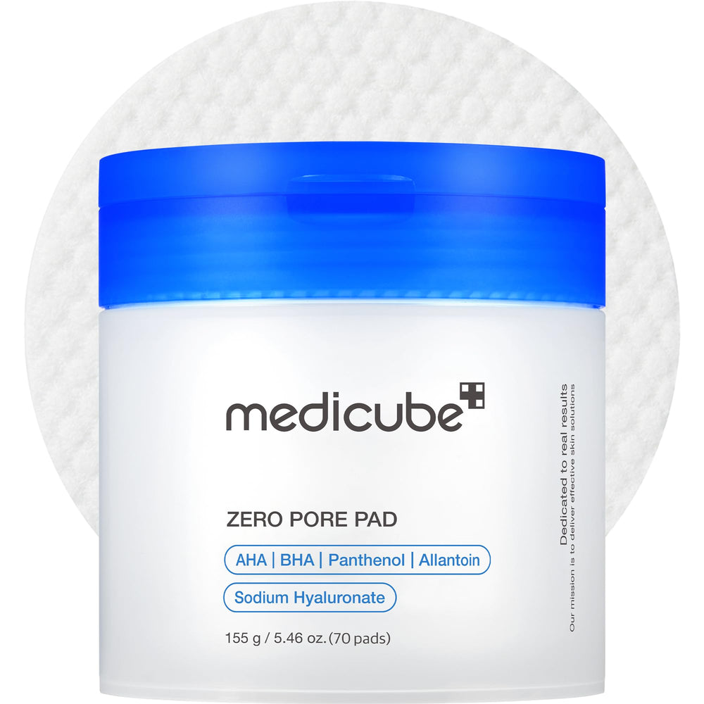 Medicube Zero Pore Pad 2.0 – etiquette d'emballage claire pour une routine prête à l’emploi