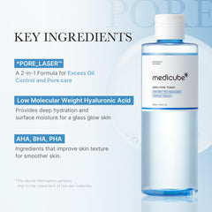 Medicube Zero Pore Toner — texture légère pour un usage quotidien.