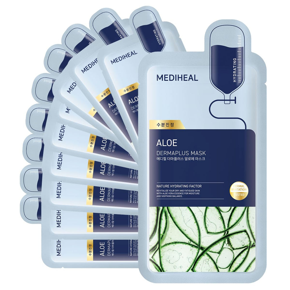 Masque Mediheal Dermaplus Aloe, emballage élégant et pratique pour votre routine hydratante