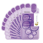 Mediheal Masque HPA Ampoule sur visage montrant lissage et éclat instantané.