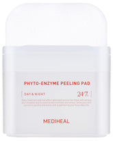 Mediheal Phyto-Enzyme Peeling Pad, packshot, peau plus nette après utilisation.