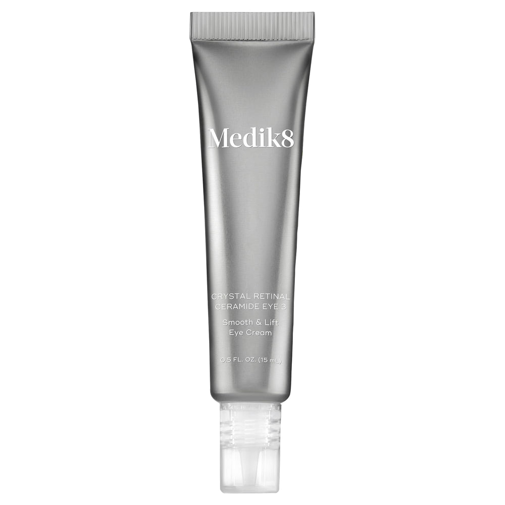 Medik8 Crystal Retinal Ceramide Eye 3 — flacon crème yeux, soin anti-âge doux pour le contour.