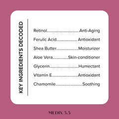 Medix 5.5 Acide ferulique et karité, crème nourrissante, texture douce.