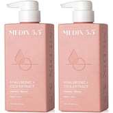 Medix 5.5 crème corps hyaluronique – bouteille pompe, hydratation durable.