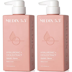 Medix 5.5 crème corps hyaluronique – bouteille pompe, hydratation durable.
