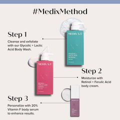 Medix 5.5 douche-exfoliant glycolique visages et corps, mousse rafraîchissante.