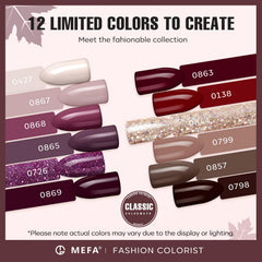 MEFA Vernis Gel pourpre Bourgogne – couleur riche et application lisse.
