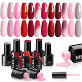 Vernis gel MEFA ensemble 12 couleurs, rendu lumineux pour salon à domicile.