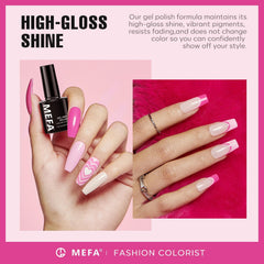 MEFA Vernis Gel Bubblegum Pink : couleur ludique pour des créations festives.