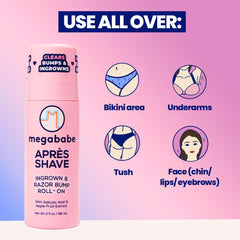 Megababe Après Shave – hamamélis apaisant pour les zones sensibles après épilation.