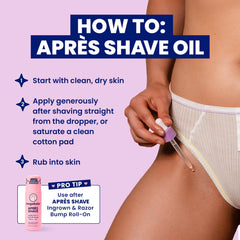 Megababe Après Shave Oil – application directe sur les jambes après rasage.
