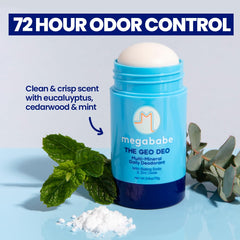 Megababe Geo Deo formule naturelle neutralisant les odeurs sans irritations.